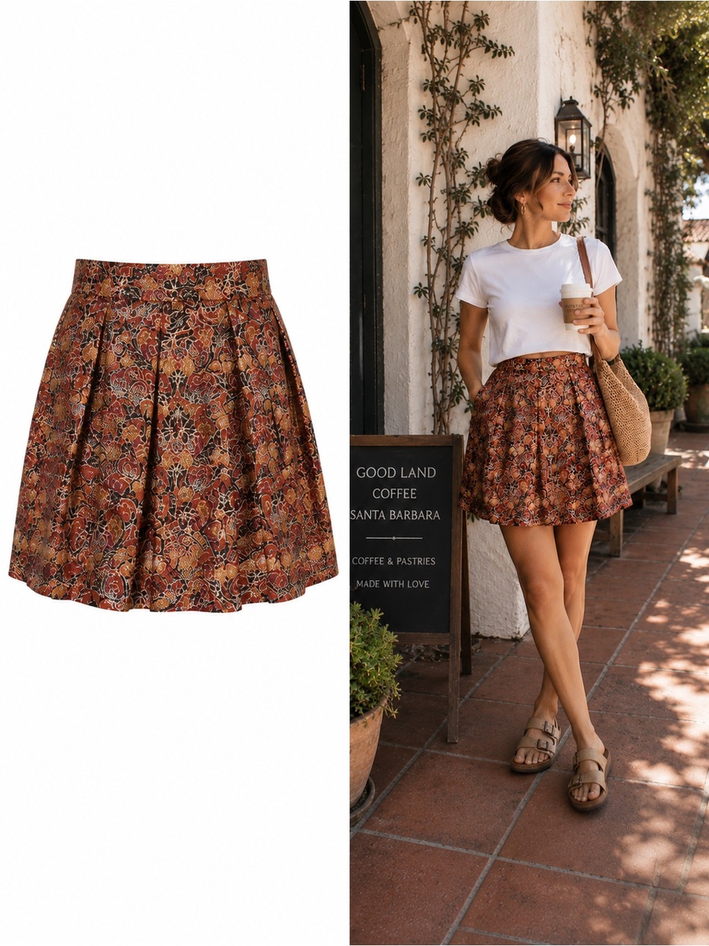 Anthropologie Maeve Rosia Brocade Skirt Small Metallic Floral Pleated A-Line